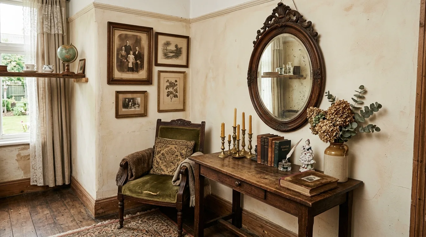 Bring in vintage lighting for softer character and glow inspiration for a vintage inspired home interior.